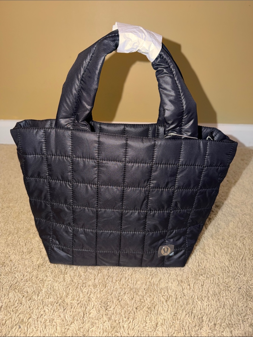 lululemon athletica Quilted Black Puffer Tote